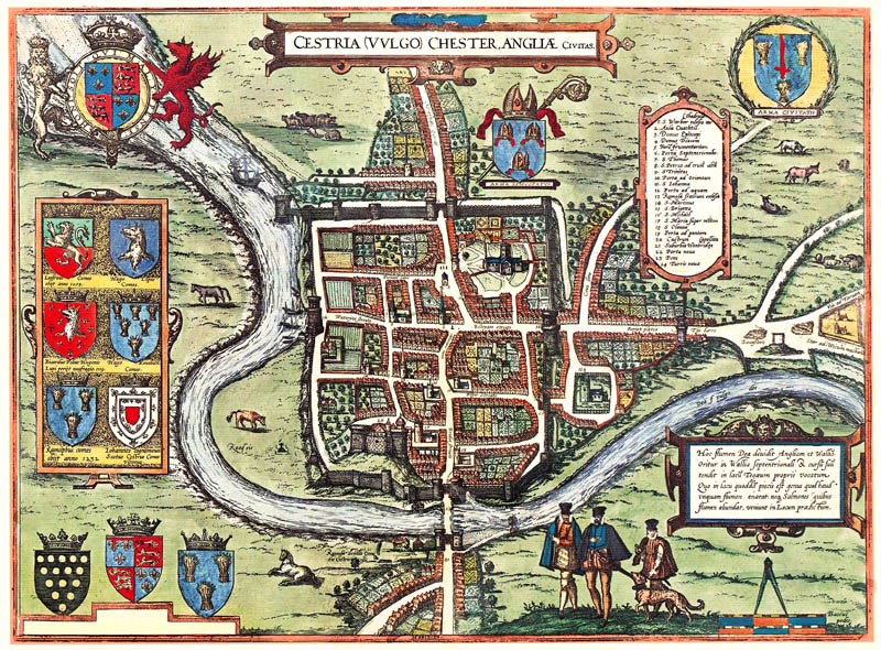 Chester 1599 Braun en Hogenberg